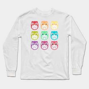 Rainbow Cute Pastel Baby Owls Long Sleeve T-Shirt